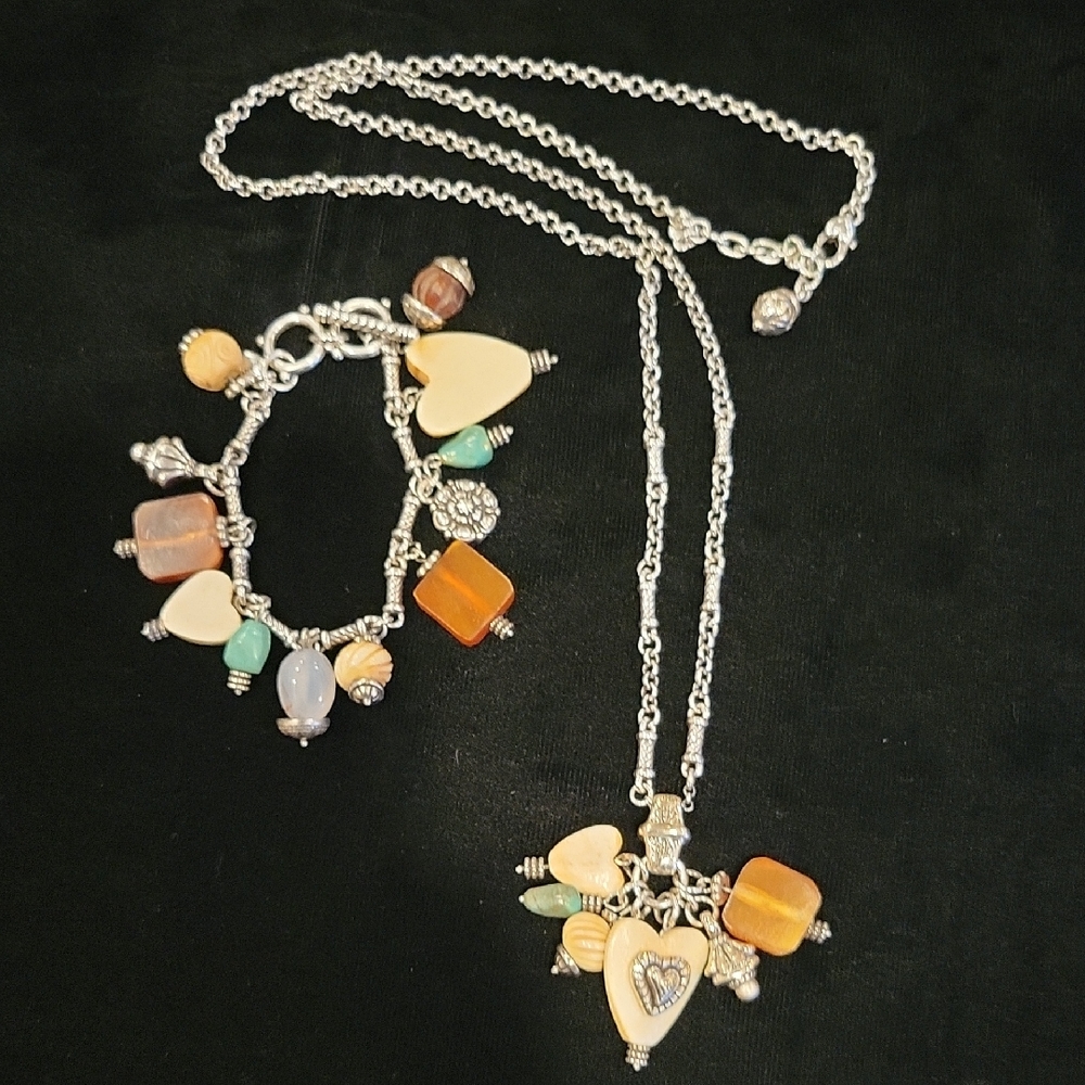 Brighton Silver Necklace with Multicolor Charms